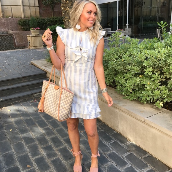 Stripe dress.  Spring dress - Picture 4 of 4